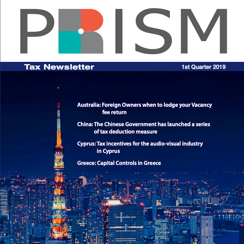 PRISM Tax Newsletter – 1st Quarter 2019 issue PRISM Tax Newsletter - 1st Quarter 2019 issue